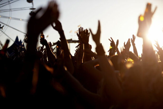 33526217 – audience at outdoor music festival